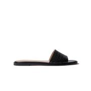 Scarosso Federica Läder Sliders Black, Dam