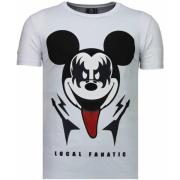 Local Fanatic Kiss My Mickey Rhinestone - Herr T Shirt - 5771W White, ...