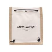 Saint Laurent Stilren vit ryggsäck med dragkedjeficka White, Herr
