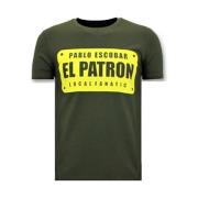 Local Fanatic Mens T-shirt Print - Pablo Escobar El Patron Green, Herr