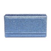 Amina Muaddi Superamini Paloma Clutch Blue, Dam