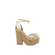 Aquazzura Pre-owned Pre-owned Polyester sandaler Beige, Dam