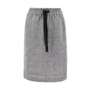 Le Tricot Perugia Midi Skirts Gray, Dam