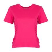 Silvian Heach Figursydd Rundhalsad T-Shirt Pink, Dam