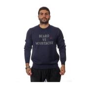 Sun68 Snygg Rund Intarsia Bröst Sweatshirt Blue, Herr