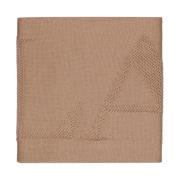 Lanvin Beige Ullhalsduk med Kamelbroderat Logotyp Brown, Dam