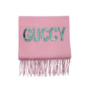 Gucci Vintage Rosa Siden Gucci Halsduk Pink, Dam