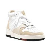 Zespà Zsp24 Calf Nappa Suede High Top Sneaker Beige, Dam