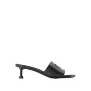 Balenciaga Svart/Guld Heeled Mules Black, Dam