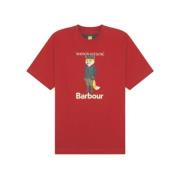 Barbour Maison Kitsuné Beaufort Fox T-Shirt Red, Herr