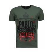 Local Fanatic Pablo Escobar Boss Rhinestone - Herr T Shirt - 5082G Gre...
