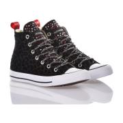 Converse Handgjorda Svarta Röda Sneakers för Kvinnor Black, Dam