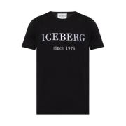 Iceberg Logo Crewneck T-shirt Black, Herr
