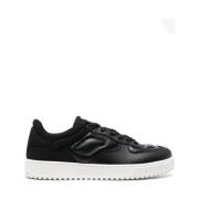 Emporio Armani Svart Läder Casual Sneaker Black, Herr