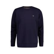 Gant Klassisk Crew Neck Sweatshirt Blue, Herr