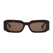 Gucci Rektangulära fyrkantiga sköldpaddssolglasögon med bruna linser B...