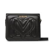 Moschino Svart Polyuretan Love Moschino Crossbody Väska Black, Dam