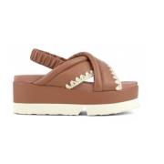 Mou Flat Sandals Brown, Dam