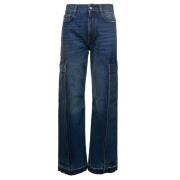 Stella McCartney Cargo Flare Jeans Blue, Dam