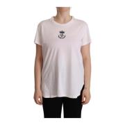 Dolce & Gabbana Vit DG Crown Print Krage T-shirt White, Dam