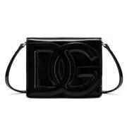 Dolce & Gabbana Svart Patentläder Crossbody-väska Black, Dam