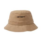 Carhartt Wip Canvas Bucket Hat med Logo Brodyr Beige, Unisex