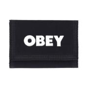 Obey Bold Logo Trifold Plånbok Black, Herr