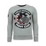 Local Fanatic Fight Club Sweater Bulldog - Herr Tröja - 11-6299G Gray,...