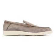 Santoni Tonal-Stitching Läderloafers Gray, Herr