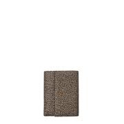 Borbonese Mellanstor Plånbok med Klap - Natur/Svart Brown, Unisex