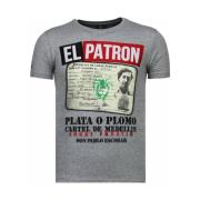 Local Fanatic El Patron Narcos Billionaire - T shirt Herr - 5783G Gray...