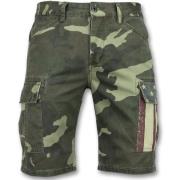 Enos Kamouflage Shorts - Stiliga Shorts för Män - J-9017 Green, Herr