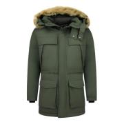 Enos Långa vinterrockar - Herr Parka jackor - Pi-891G Green, Herr