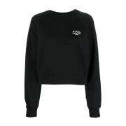 A.p.c. Svart Bomullssweatshirt med Logotyp Black, Dam