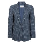 Jane Lushka Geometriskt Tryck Valeta Blazer | Blå Blue, Dam