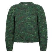 Jane Lushka Grön Melange Pullover - Unik och Stilfull Green, Dam