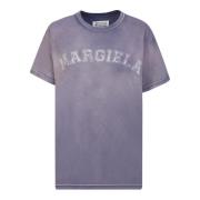 Maison Margiela Faded College Logo T-tröja Purple, Dam