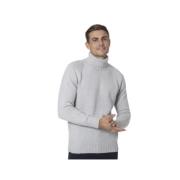 Gran Sasso Blå-Beige Eco-Cashmere Turtlenecktröja Gray, Herr