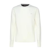 Sun68 Vita Sweaters med 98% Bomull White, Herr