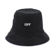 Off White Omvändbar bucket hatt med broderad text Black, Herr