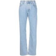 The Attico Blå Denim Högmidjade Straight Leg Jeans Blue, Dam