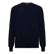 Boggi Milano Crew Neck Tröja I Kashmir Blue, Herr