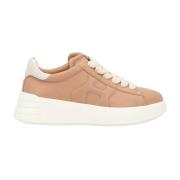 Hogan Beige Läder Rebel Sneakers med Memory Foam Beige, Dam