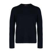 Colombo Round-neck Knitwear Blue, Herr