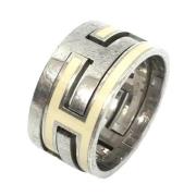 Hermès Vintage Begagnad Silver Metal Hermes Ring Gray, Dam