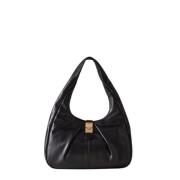 Borbonese Medium Nappa Hobo Väska - Cortina Kollektionen Black, Dam