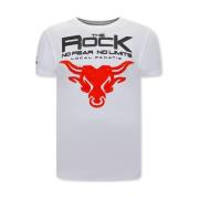 Local Fanatic T Shirt Med Tryck The Rock White, Herr