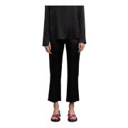 Ahlvar Gallery Ana cropped silk trousers Black, Dam