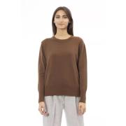 Alpha Studio Brun Cashmere Crew Neck Sweater Brown, Dam