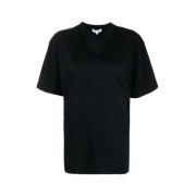 JW Anderson Bomullst-shirt med broderad logotyp Black, Dam
